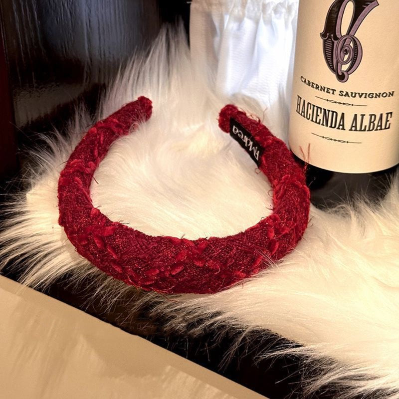 Wholesale Red Facial Wash and Hair Compression with Wide Edge Fabric Headband